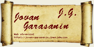 Jovan Garašanin vizit kartica